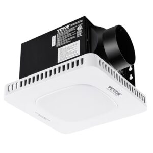 vevor bathroom exhaust fan, 80 cfm high-efficiency ventilation, 1.5sones low noise operation all-copper motor, remote control, energy-saving bathroom ceiling fan, attic access needed