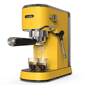 Espresso Machine 20 Bar Espresso Maker CMEP02 with Milk Frother Steam Wand, Yellow Retro Home Expresso Coffee Machine for Cappuccino and Latte, Gift for Coffee Lovers, Friend, Dad, Mom