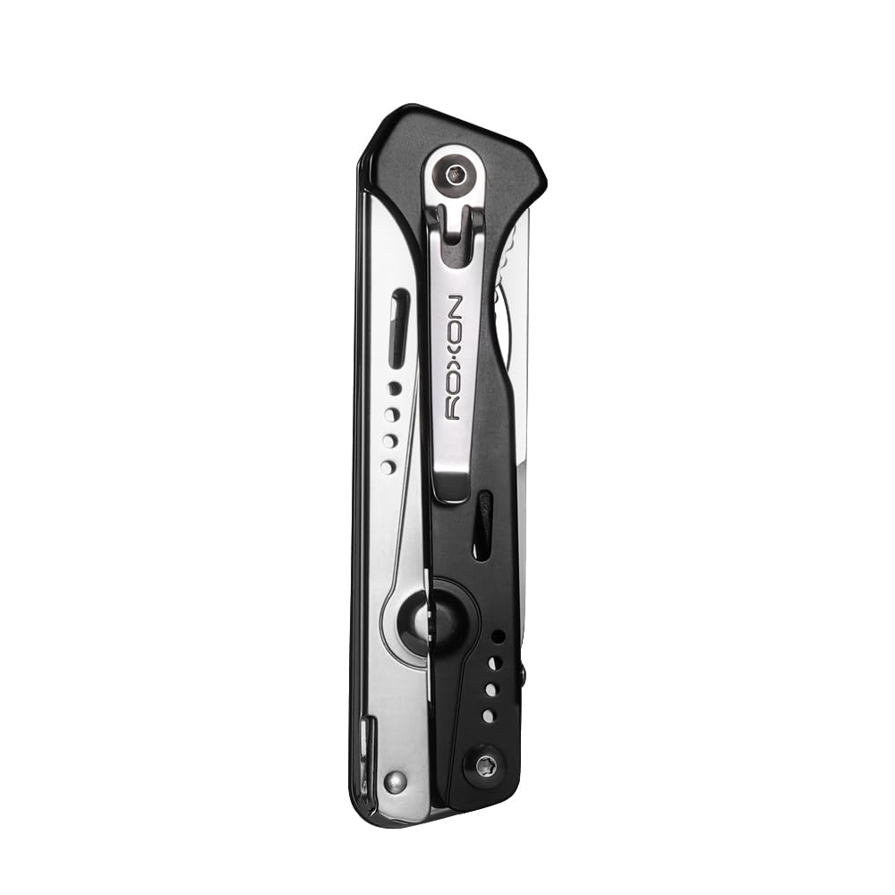 Roxon S501U Folding Pocket Scissors and replaceable Knife blade with belt clip, 2 in 1 Multi-tool for Outdoors, Camping, Hiking, Survival, Rescue, Hunting, Durable & Lightweight EDC