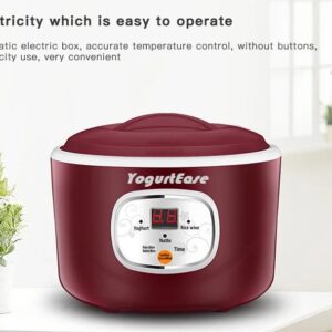 YogurtEase Automatic Yogurt Maker, Compact Greek Yogurt Maker Machine with Constant Temperature Control, Stainless Steel Container, 1 Quart for Home Organic Yogurt