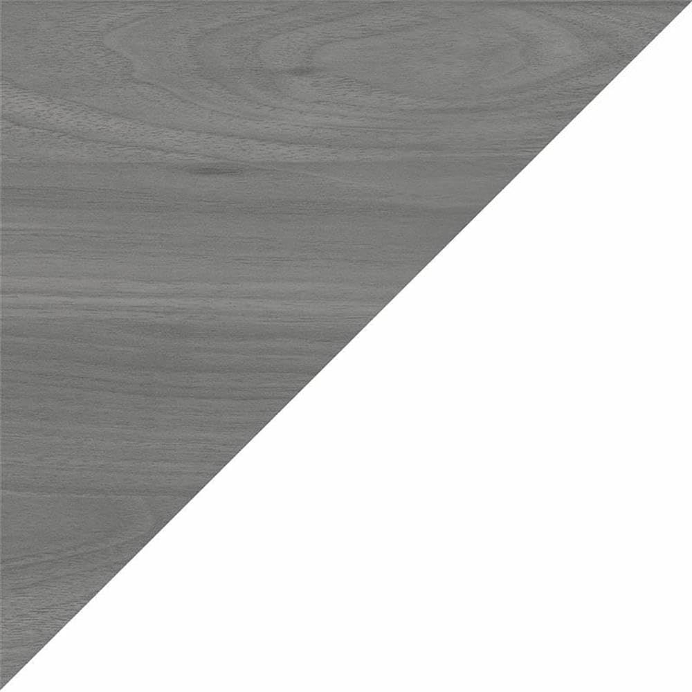 Pemberly Row 72" Modern Engineered Wood Bow Front L-Shaped Desk in Gray/White