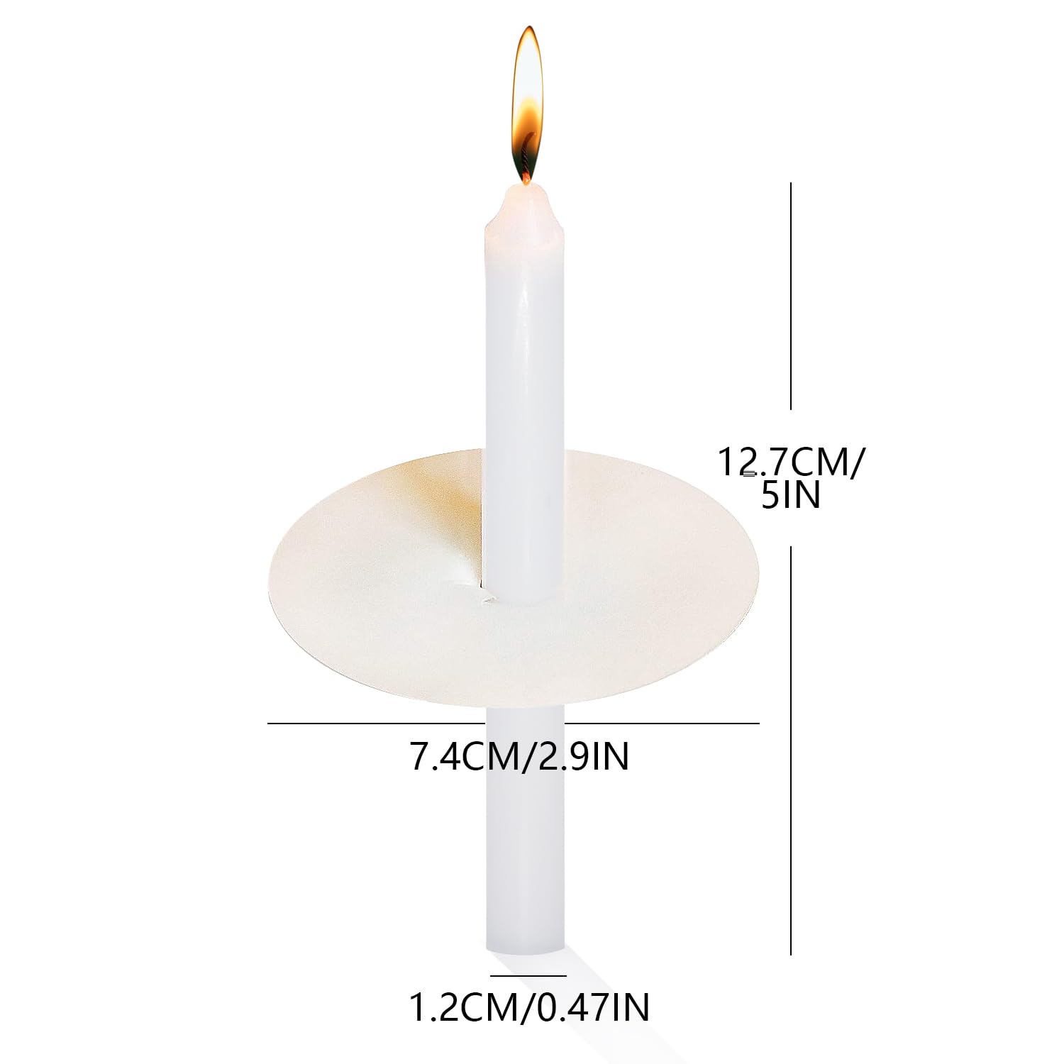 UNICY White Short Taper Candles, 20 Pack 5 Inch Church Candle Bulk with Drip Protectors, Unscented Candlesticks for Christmas Eve and Easter Candlelight Service, Vigil, Memorial and Devotional