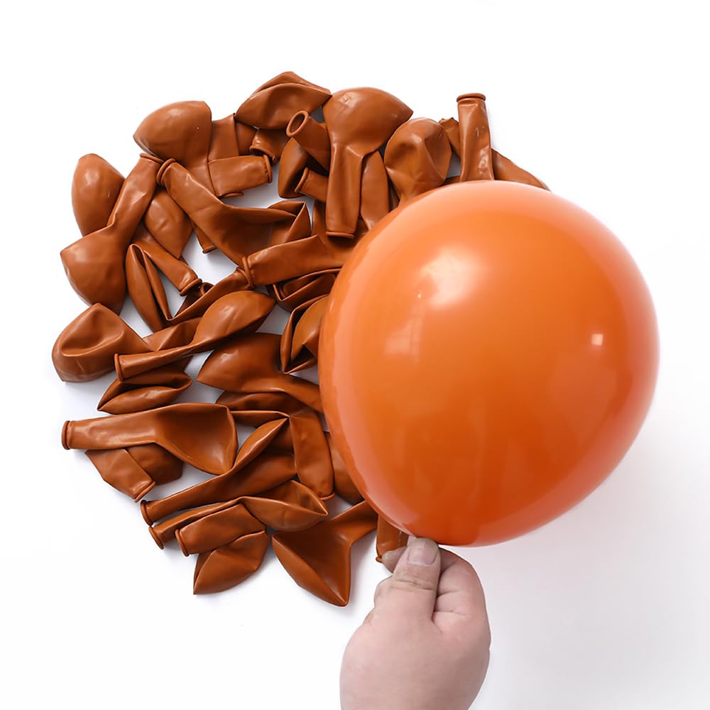 142pcs Burnt Orange Balloon Garland Arch Kit, Burnt Orange Brown Sand White Balloons for Fall Boho Baby Shower Birthday Little Pumpkin Thanksgiving Party Decorations