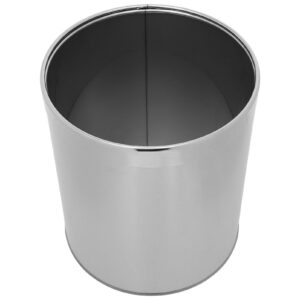 cabilock stainless steel trash can round wastebasket garbage container bin with ring open top recycle bin trash waste container for home office kitchen restaurant restroom