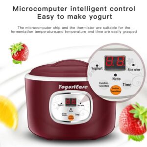 YogurtEase Automatic Yogurt Maker, Compact Greek Yogurt Maker Machine with Constant Temperature Control, Stainless Steel Container, 1 Quart for Home Organic Yogurt