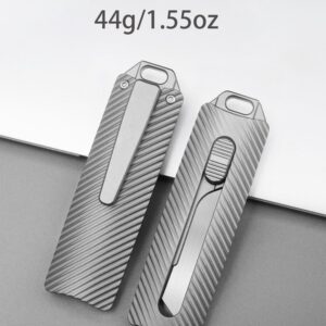 ainhue A358 Retractable Blade Utility Knife, 10pcs Replaceable Blades, 3.58 inches Titanium Handles Pocket Clip, Heavy Duty Box Cardboard Cutter