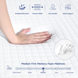 HEMERA Twin Mattress, 10 Inch Green Tea Cooling Gel Memory Foam Mattress Twin, Bed Mattress in a Box CertiPUR-US Certified, Supportive & Fiberglass Free, Washable Cover, Medium Firm, 75"*39"