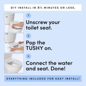 TUSHY Fresh Bidet: Ultra Slim Toilet Seat Attachment (Non-Electric Self-Cleaning Hygienic Nozzle) Easy DIY Install <10 Min | Adjustable Water Pressure, Bamboo Knob