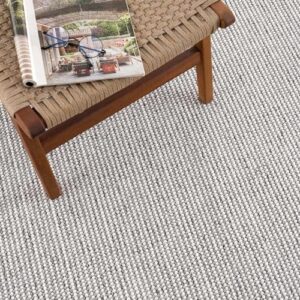 Hauteloom Mayes Living Room, Bedroom Area Rug - Farmhouse Solid Bubble Weave Carpet - Gray, White - 6'7" x 9'