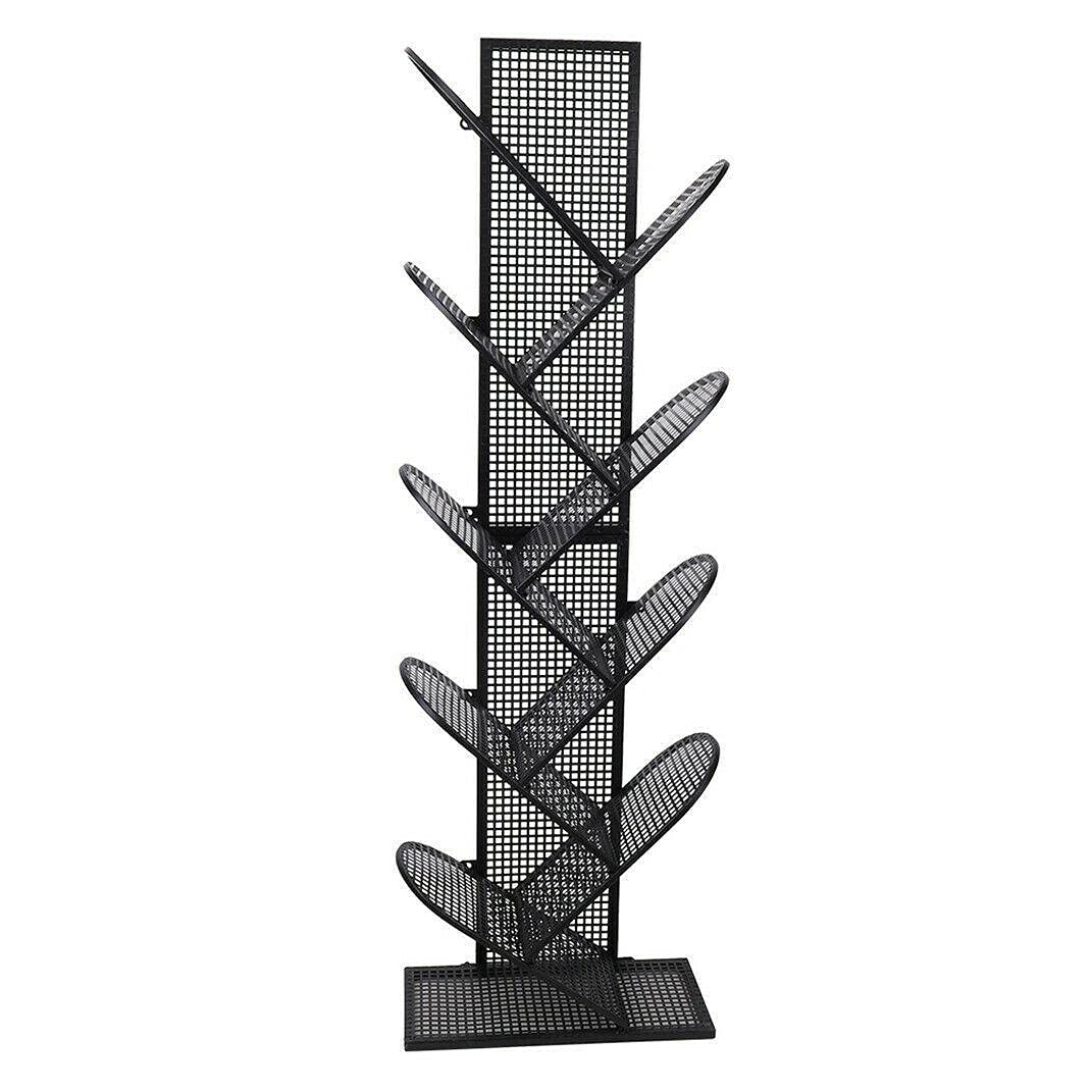 JTSQ 8 Tiered Metal Tree Bookshelf Bookcase Wall Corner Floating Shelf for Books DVD JTSQ Floating Shelves Wall Shelves Floating Shelf Hanging Shelf Floating Shelves for Wall