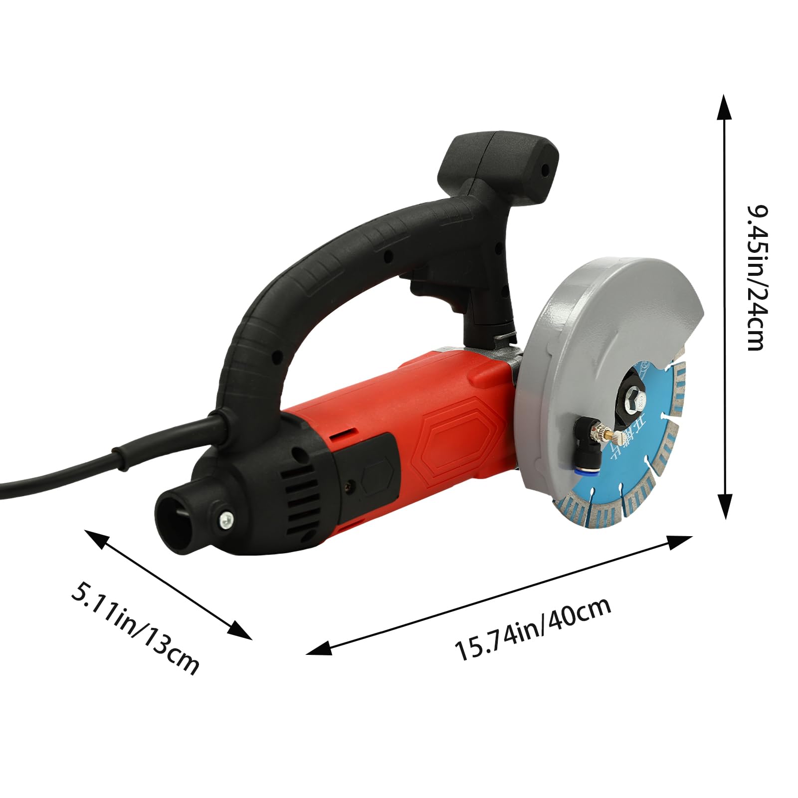 Electric Concrete Saw 6.3in 3000W Circular Saw Cutter with 2.05 inch Max Cutting Depth, Concrete Grooving Cutting Machine Includes Water Line & Blade, Slotting Machine for Stone, Brick