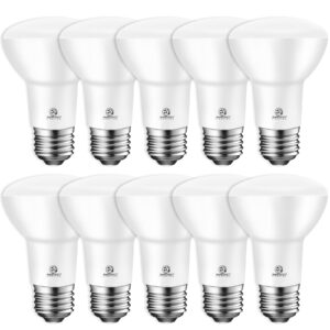 energetic br20 led bulb r20 dimmable 5000k daylight 45w equivalent to 6.5w, recessed can light bulbs, kitchen ceiling lights, e26 500 lumen led flood light bulbs, indoor ul listed (pack of 10)