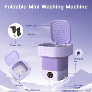 Portable Washing Machine,13L Folding Mini Washer with 3 Modes Deep Cleaning of underwear,baby clothes,Foldable Washing Machine for Apartments,Dorm,Camping,RV,Travel Laundry