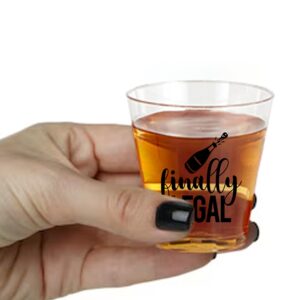 Finally Legal 21st Birthday Shot Glasses Disposable 2oz 100 PCS - 21st Birthday Decorations For Her and Him, 21st Birthday Cup, Perfect For 21st Birthday Party Favors, 21st Birthday Glass Plastic 2oz