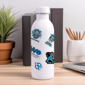 50 Pack Pcs Type 1 Diabetes Awareness Ribbon Stickers for Water Bottles Waterproof Vinyl Laptop Cute Funny Inspirational Sticker Packs Bulk Set Teens Adults Aesthetic Small Decals