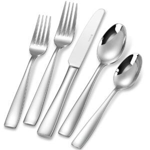 keawell premium 20/45/65 piece louis silverware set, 18/10 stainless steel, service for 4/8/12, fine flatware set, dishwasher safe (45)