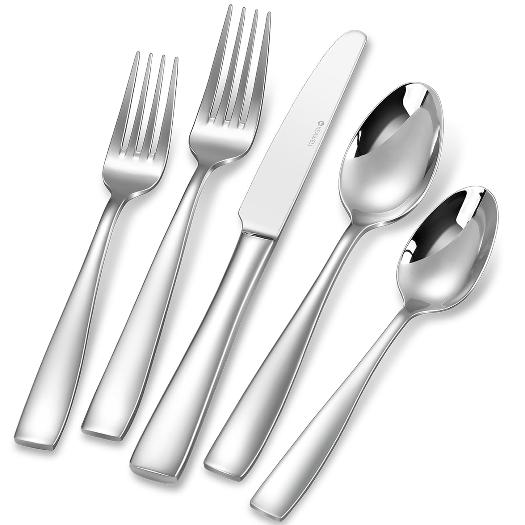 KEAWELL Premium 20/45/65 Piece Louis Silverware Set, 18/10 Stainless Steel, Service for 4/8/12, Fine Flatware Set, Dishwasher Safe (45)