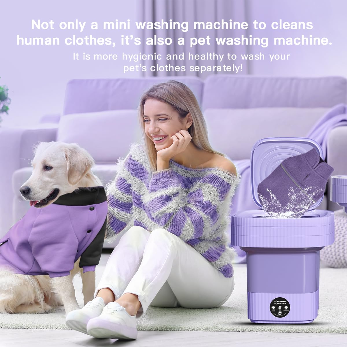 Portable Washing Machine,13L Folding Mini Washer with 3 Modes Deep Cleaning of underwear,baby clothes,Foldable Washing Machine for Apartments,Dorm,Camping,RV,Travel Laundry