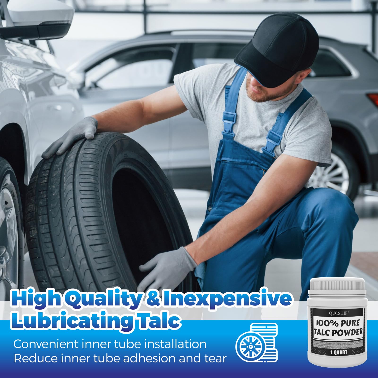 Qucship Ultra-Pure, Fine Talc Powder, Odorless & Sweat-Removing Talcum Powder, Quality Talc Powder for Industrial Automobile Tire Lubrication, Affordable Talc Thickener for Paint, Coating, Etc