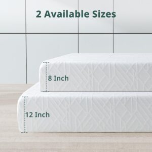 Wellos TwinXL Size Mattress 8 Inch Memory Foam Bed Mattress in a Box,CertiPUR-US Certified，Fiberglass Free Mattress, Cooling Gel TwinXL Mattress Medium Firm for Supportive & Pressure Relief