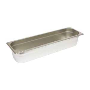 fse steam table pan set, 1/2 size long, 4" deep, anti-jam, 24 gauge, 18/8 stainless steel, nsf, dishwasher safe, (set of 6)