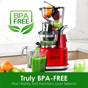 Kitchen in the Box Cold Press Juicer Machines,Slow Masticating Juicer Machine, With 3.26" Wide Feed Chute for Whole Fruits and Vegetables,BPA-Free,High Juice Yield Juicer Maker,Easy to Clean (Black)