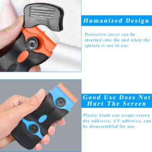 Dickno Razor Blade Scraper Tool, Razor Scraper with 4 Plastic and 4 Metal Blades, Multi Funtional Cleaning Scraper to Remove Decal Stickers, Scraper for Car and Delicate Surface