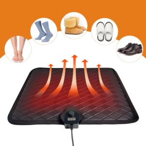 MAXCOM Heated Floor Mat - Under Desk for Foot Warmer - Winter 55W & 110V Electric Heating Pad with 8 Temperature & Auto Shut-Off After 3 Hours - Energy-Saving - Heated Feet Rest for Home Office Desk