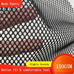 40x59 INCH Black Mesh Fabric, Nylon Netting Fabric for Sewing, Backpack Pocket, Mesh Bag, Netting Clothes