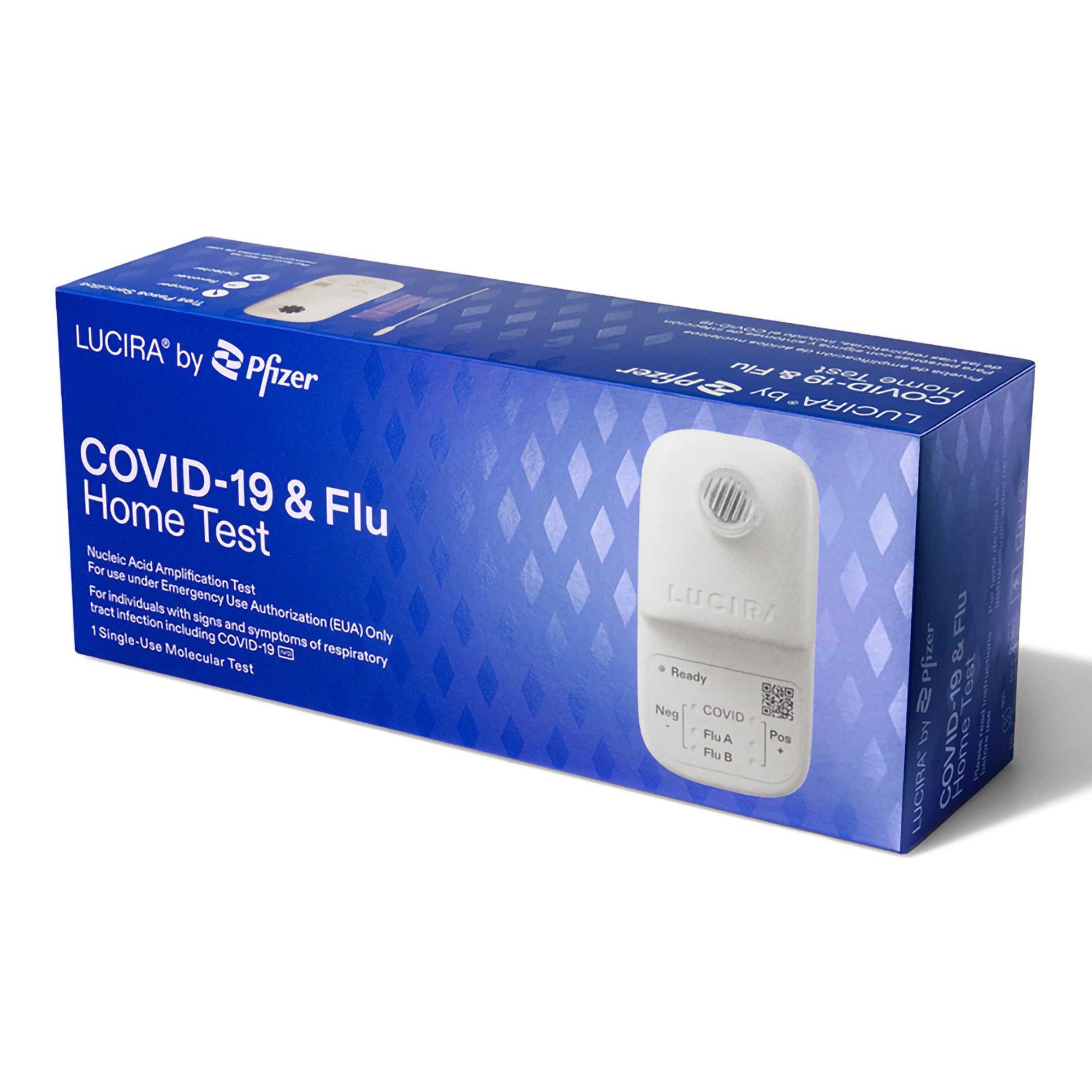 LUCIRA® by Pfizer COVID-19 & Flu Home Test, First and Only at-Home Molecular Test for COVID-19 and Flu A/B, Single-Use, Results in 30 Minutes, Emergency Use Authorized (EUA)