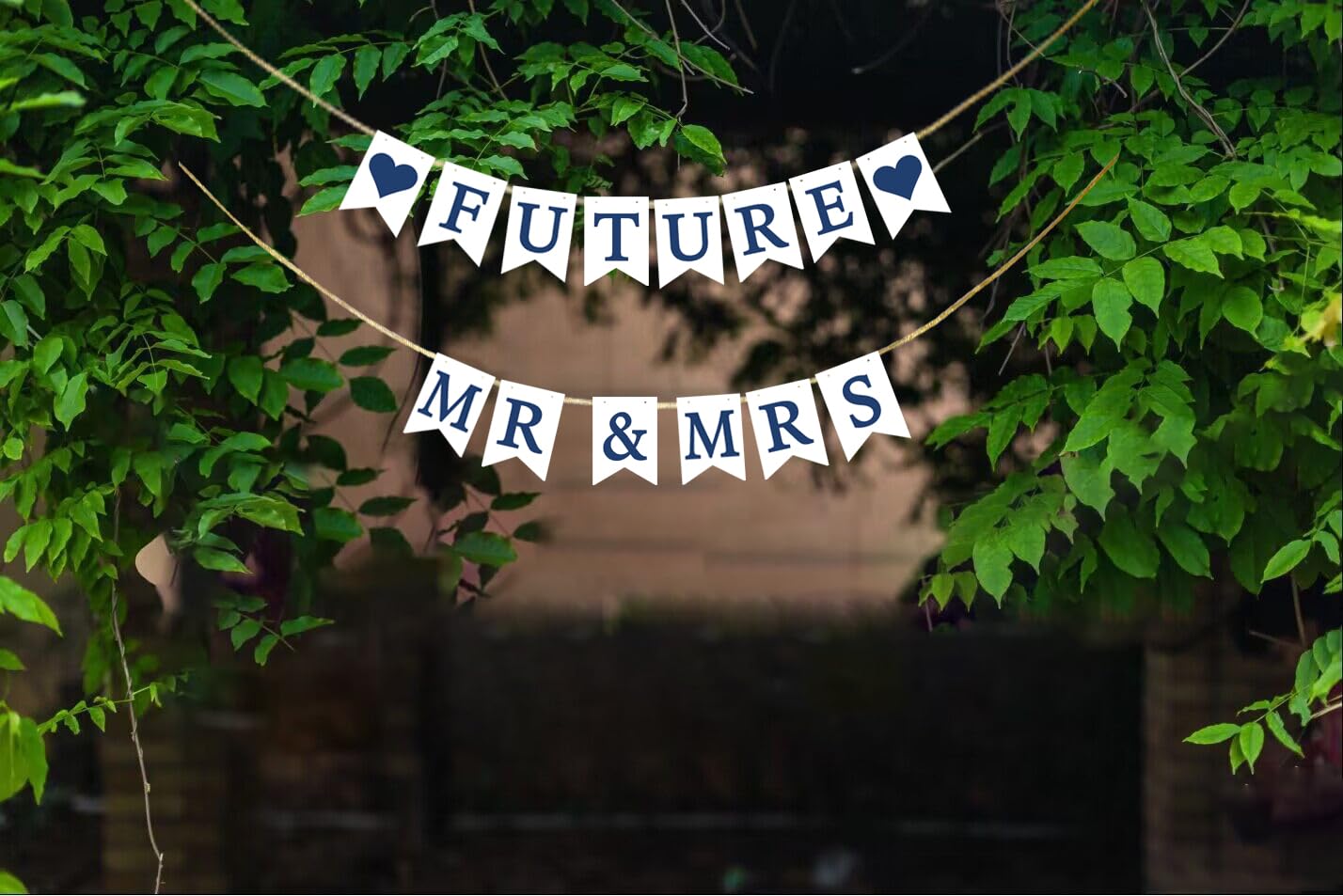 KUNGOON Future Mr & Mrs Banner,Funny Wedding Party Decor,Bridal Shower/Engagement/Bachelorette Party Decorations.(White)