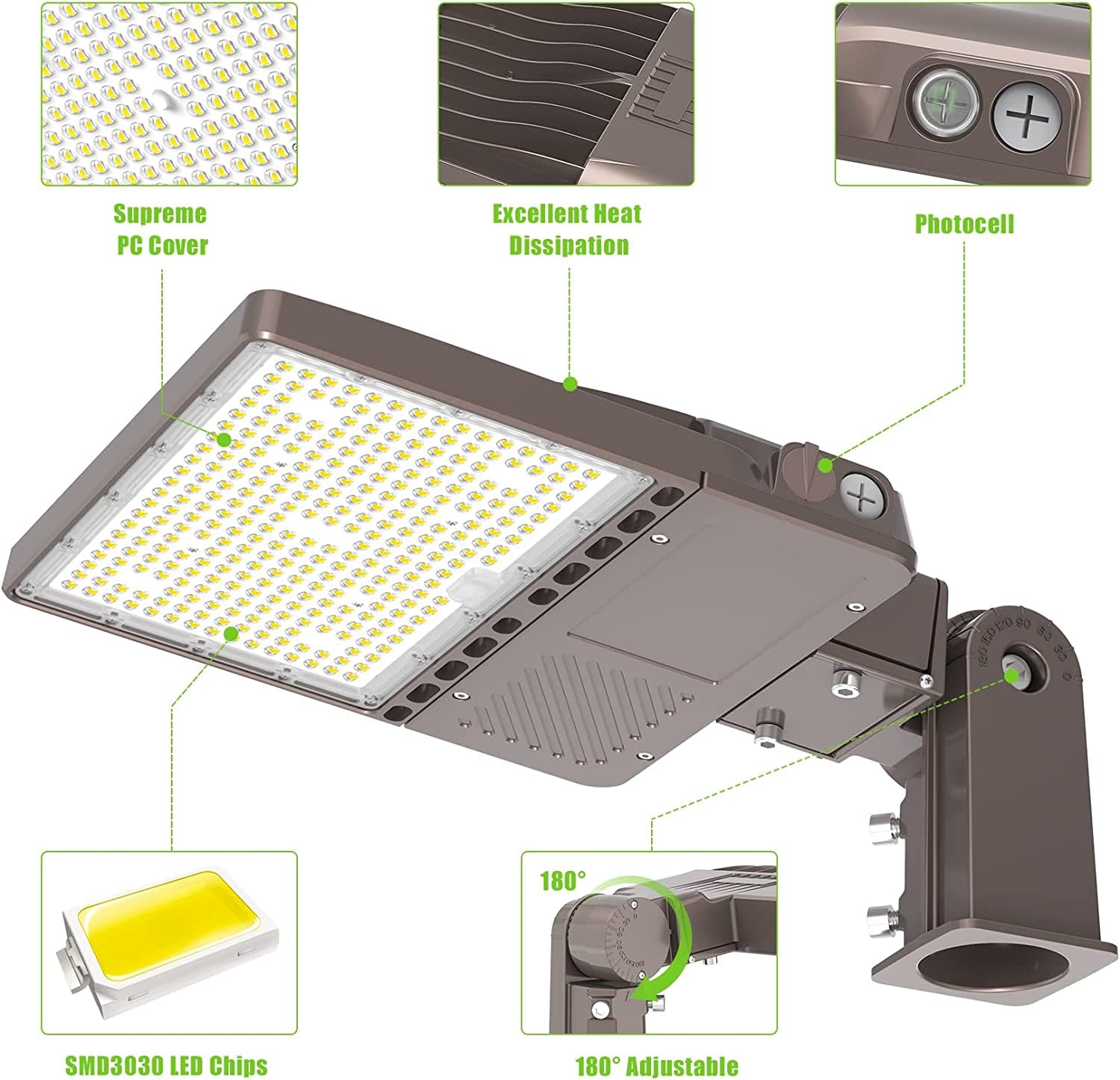 OPENLUX AC 277-480V 150w LED Parking Lot Light with 240W Shoebox LED Retrofit Kits