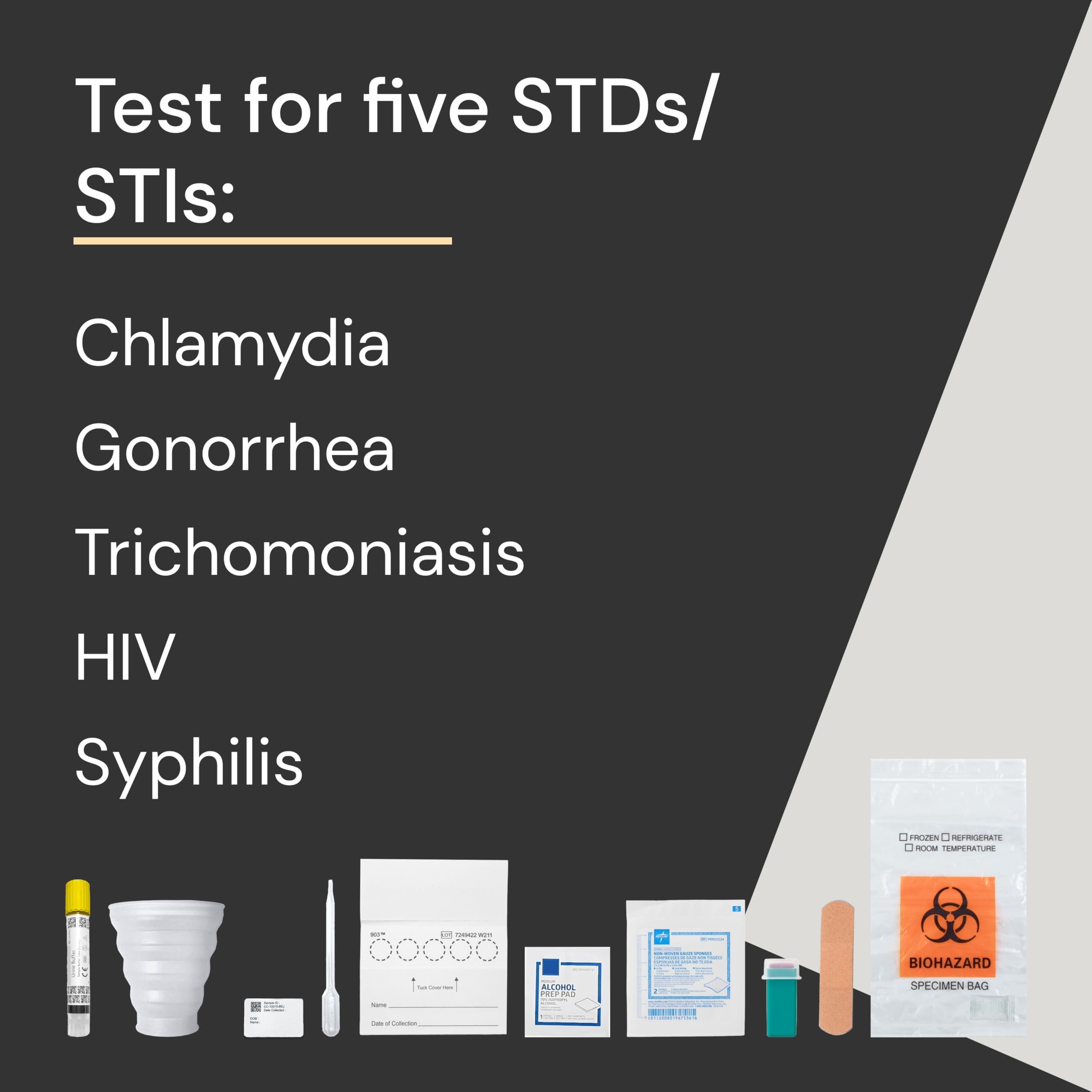 Simple HealthKit At-Home Expanded STD Test Kit for Chlamydia, Gonorrhea, Trichomoniasis, HIV & Syphilis - STD HIV Test Kit - Free Follow-Up Care & Fast Lab Results