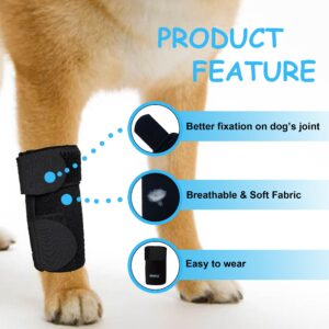 GenetGo Dog Canine Front Leg Brace Paw Compression Sleeve Joint Wraps - Protects Wounds Stop Licking & Prevents Injuries, Sprains Helps with Loss of Stability from Arthritis - Medium