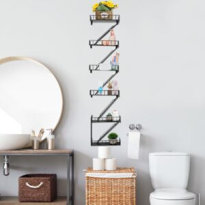 Zonon Fire Escape Wall Shelf Hanging Fire Escape Shelving Metal Ladder Decor Cool Bookshelf Fire Escape Wall Organizer Wall Floating Shelves Action Figure Shelf for Home Bedroom Room Display(6 Tier)