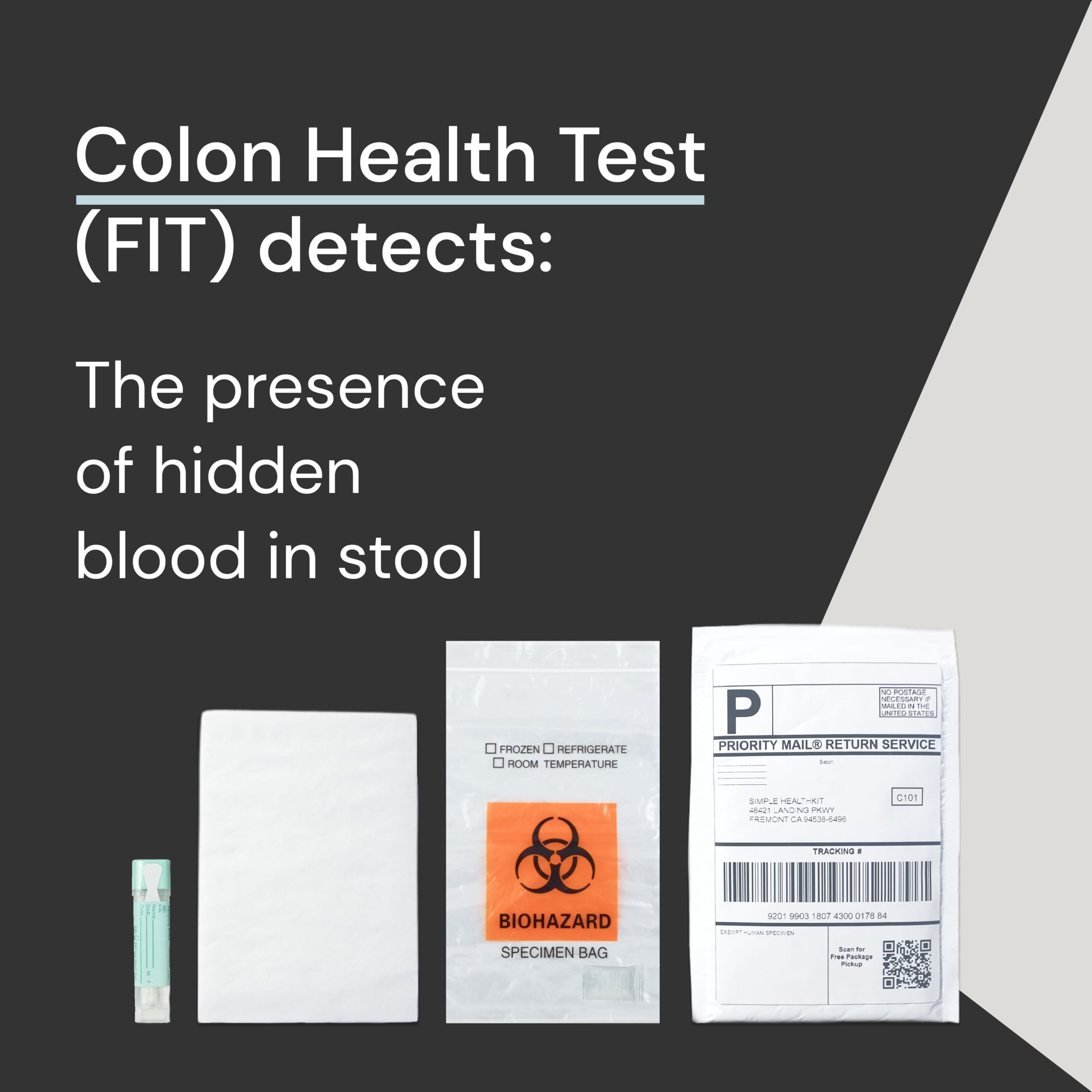 Simple HealthKit Colon Health FIT Home Test - At-Home Test for Colon Health - Free Follow-Up Care & Fast Lab Results