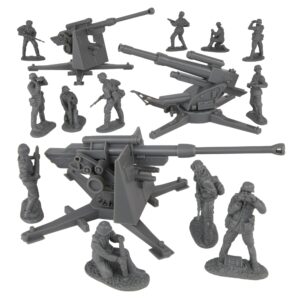 bmc cts ww2 german 88mm flak artillery & crews - 15pc gray army men accessories