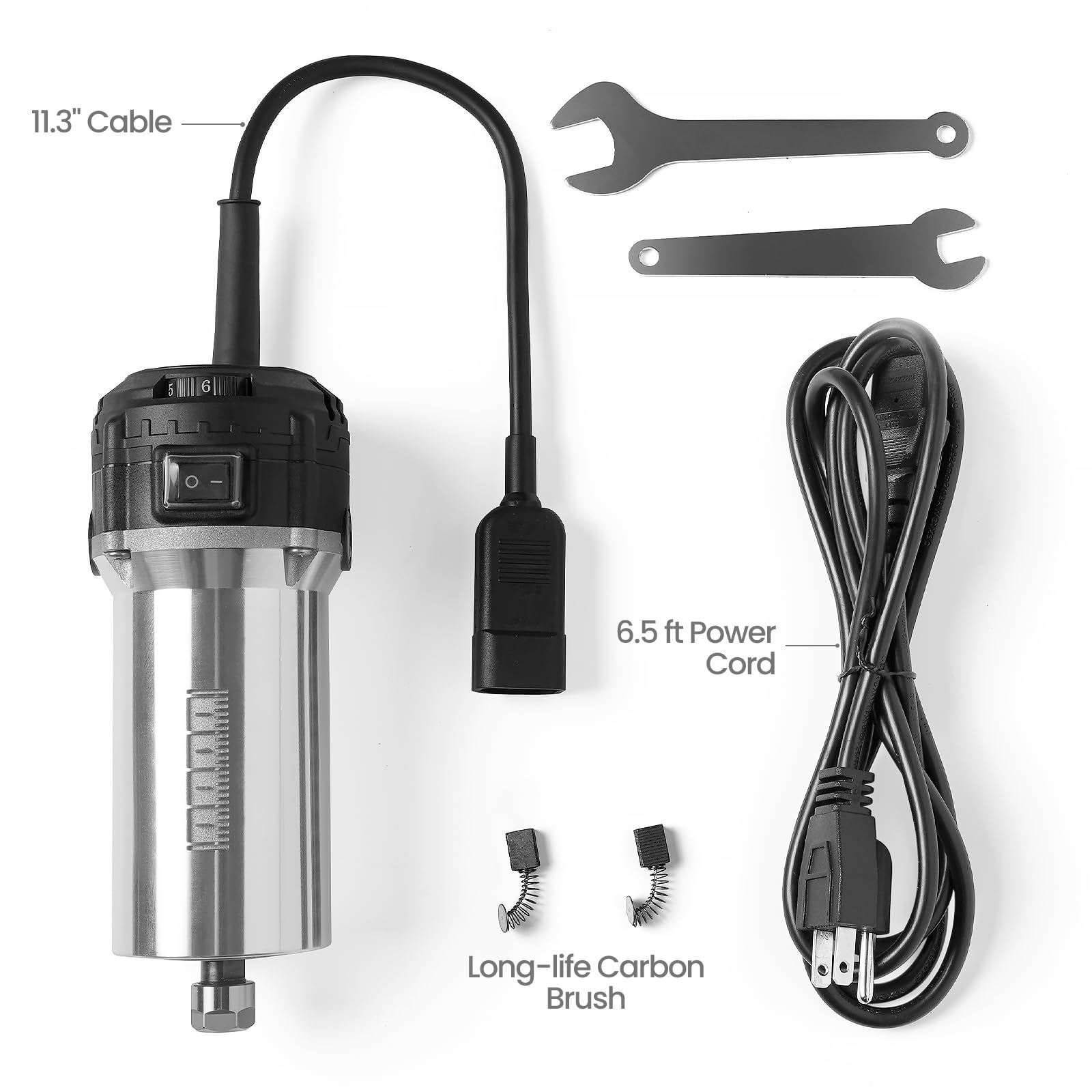 NymoLabs 7000-30000RPM CNC Router Spindle Motor with 1/8" ER11 Collet Set, 710W/110V, Upgraded for Most CNC Machines with 65mm Spindle Mount