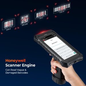 MUNBYN 2024 Android Barcode Scanner with Pistol Grip, Equip with Honeywell N6703 Scanner Engine, 5.5" Screen, Android 11 Wireless Mobile Computer Handheld, 4+64GB, Inventory Scanner with Software