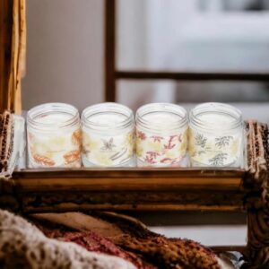 Bellevue Luxury Candles, Natural Soy Wax, Essential Oils, Long-Lasting Burn, Luxurious Fragrances, 4 Pcs