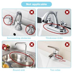 Abulun 5°slope kitchen sink splash guard-silicone faucet mat handle drip catcher tray-faucet splash guard for kitchen sink-longer black rubber sink water splash guard behind faucet