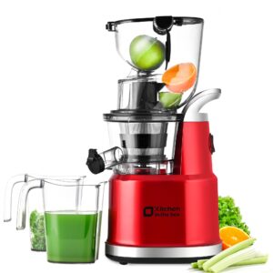 kitchen in the box cold press juicer machines,slow masticating juicer machine, with 3.26" wide feed chute for whole fruits and vegetables,bpa-free,high juice yield juicer maker,easy to clean (black)