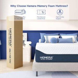 HEMERA Twin Mattress, 10 Inch Green Tea Cooling Gel Memory Foam Mattress Twin, Bed Mattress in a Box CertiPUR-US Certified, Supportive & Fiberglass Free, Washable Cover, Medium Firm, 75"*39"