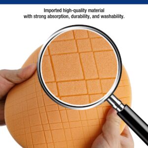 WORKPRO 7.5 Inch Buffing Sponge Pads, 5Pcs 7.5 Inch Face for 7 Inch Backing Plate, Cutting Polishing Pad Kit for Car Buffer Polisher Compounding, Polishing and Waxing