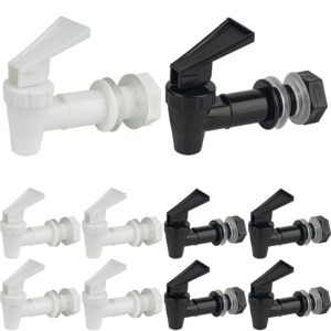 10 sets replacement cooler faucet, reusable plastic spigot for beverage dispenser parts, outdoor faucet water jug spigot tapes (black&white)