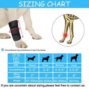 GenetGo Dog Canine Front Leg Brace Paw Compression Sleeve Joint Wraps - Protects Wounds Stop Licking & Prevents Injuries, Sprains Helps with Loss of Stability from Arthritis - Medium