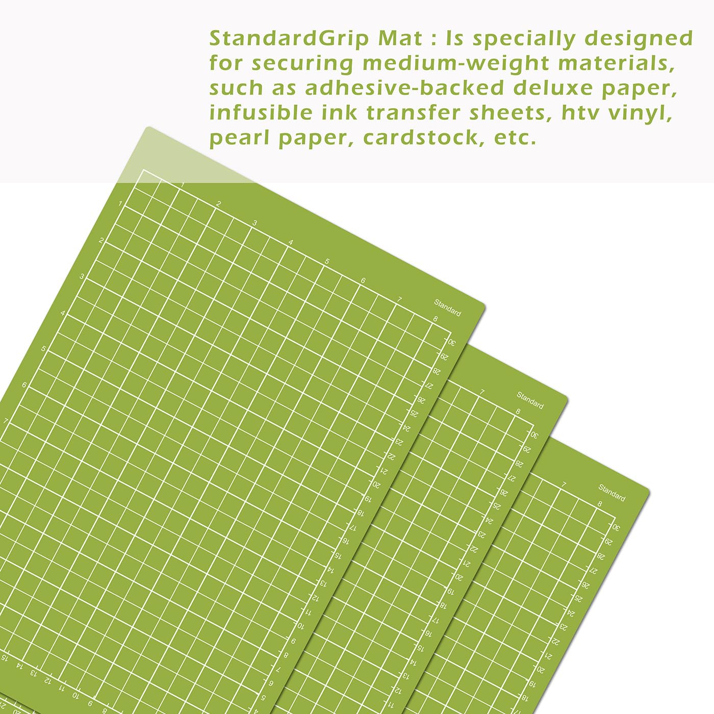 ReArt Standard Grip Mats for Cricut Joy Xtra - 12 x 8.5 Inches Craft Paper Cutting Mat Use with Printer Paper, Vellum, Light Cardstock & More, Sewing and Crafting (3 Packs Standerd)