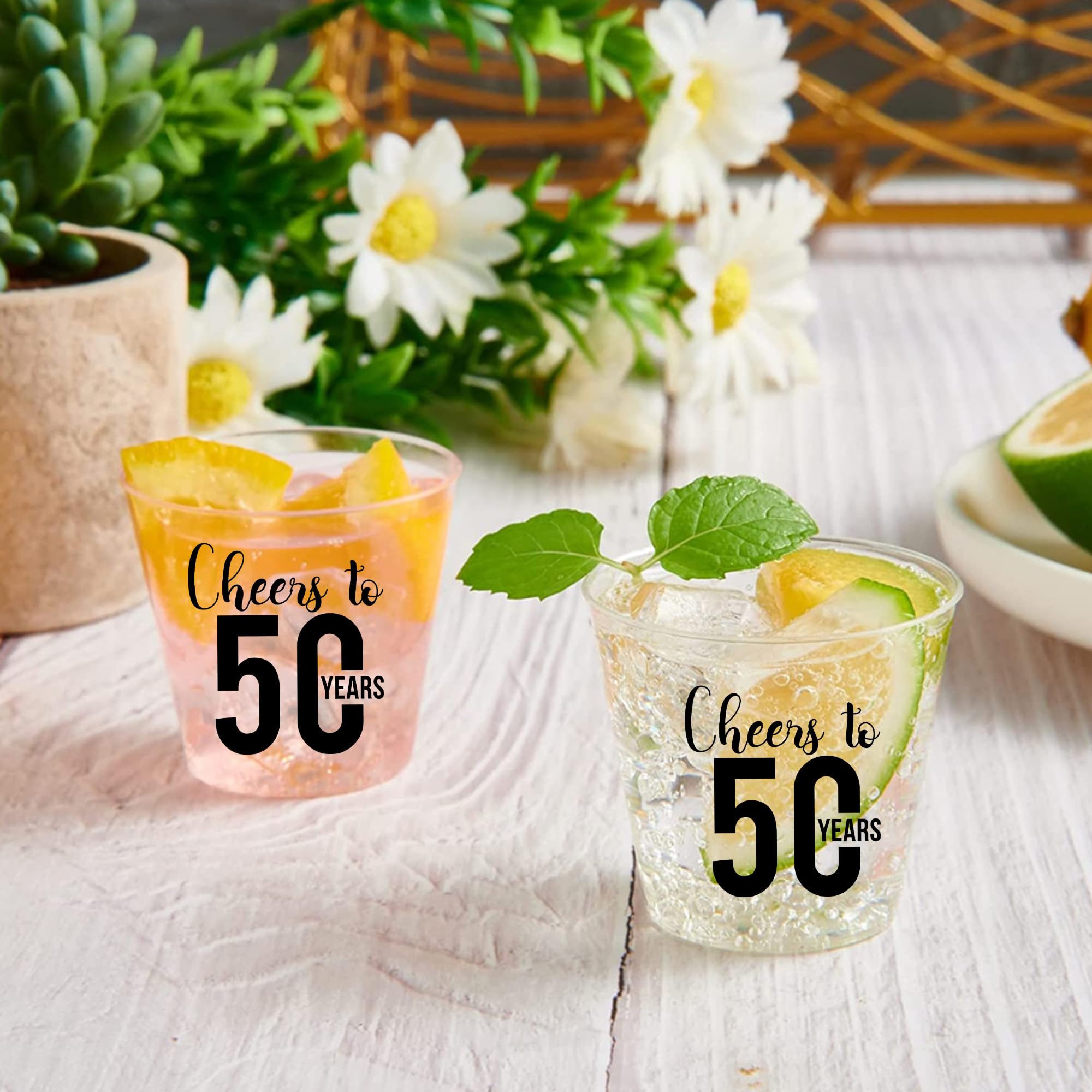 Cheers To 50 years Shot Glasses 100 PCS – 50th Birthday Shot Glasses Disposable 2oz, 50th Birthday Decorations For Men, 50th Birthday Cups Plastic, Perfect For 50th Birthday Party Favors