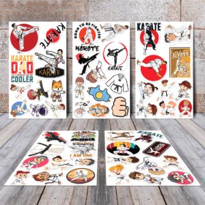 50 Pack Pcs Karate Stickers for Water Bottles Waterproof Vinyl Luggage Laptop Scrapbooking Funny Sports Taekwondo Sticker Packs Set Bulk Teens Adults Boys Aesthetic Small Decals