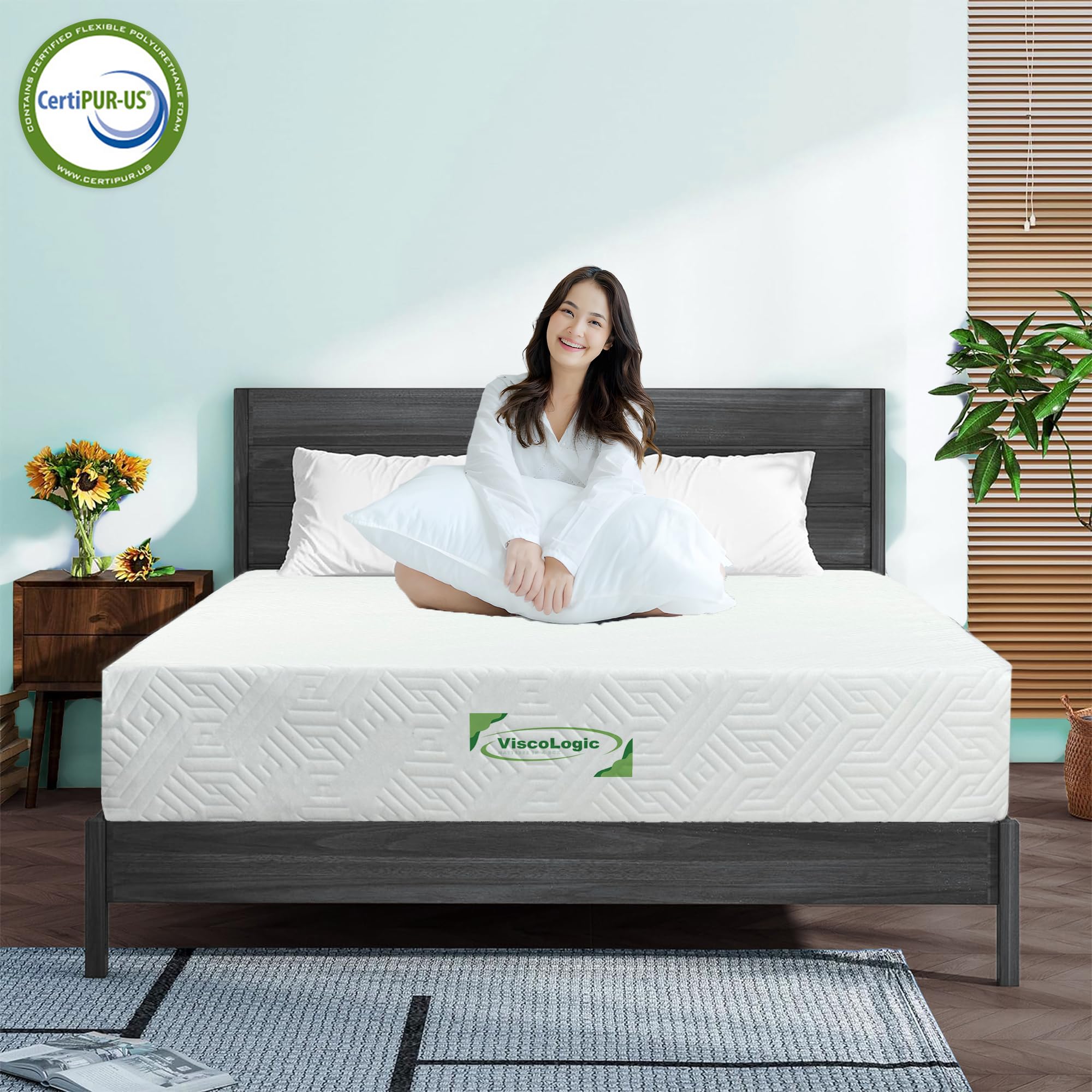 Viscologic 5 inch Full/Double Gel Infused Cool Sleep Supportive Hypoallergenic Gel Infused Reversible Foam Mattress, Perfect for Bunk Bed, Trundle, and Caravan Bed, CertiPUR-US Certified Foam